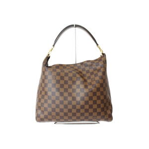 Louis Vuitton Brown Ebene Shoulder Damier Portobello Bag leather